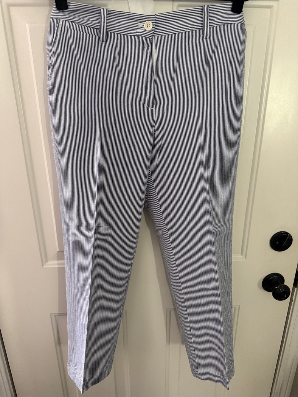Talbots Perfect Chino Light Blue pinstripes Seersucker Women’s trousers